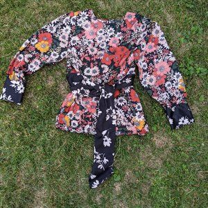 Zara floral blouse